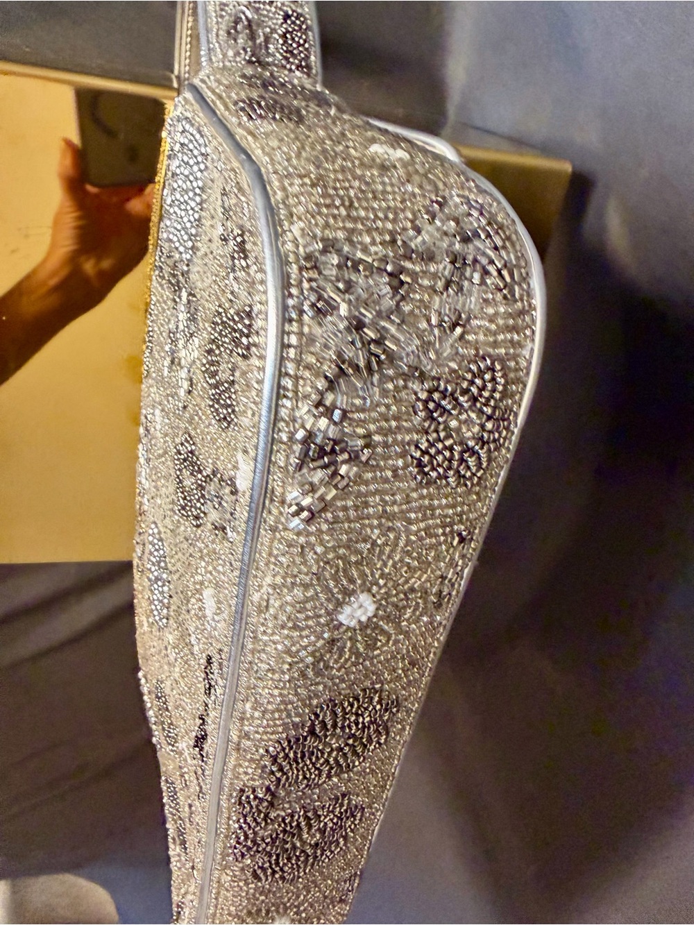 STAUD Silver Garden Party Beaded Tommy Bag - Picture 10 of 12